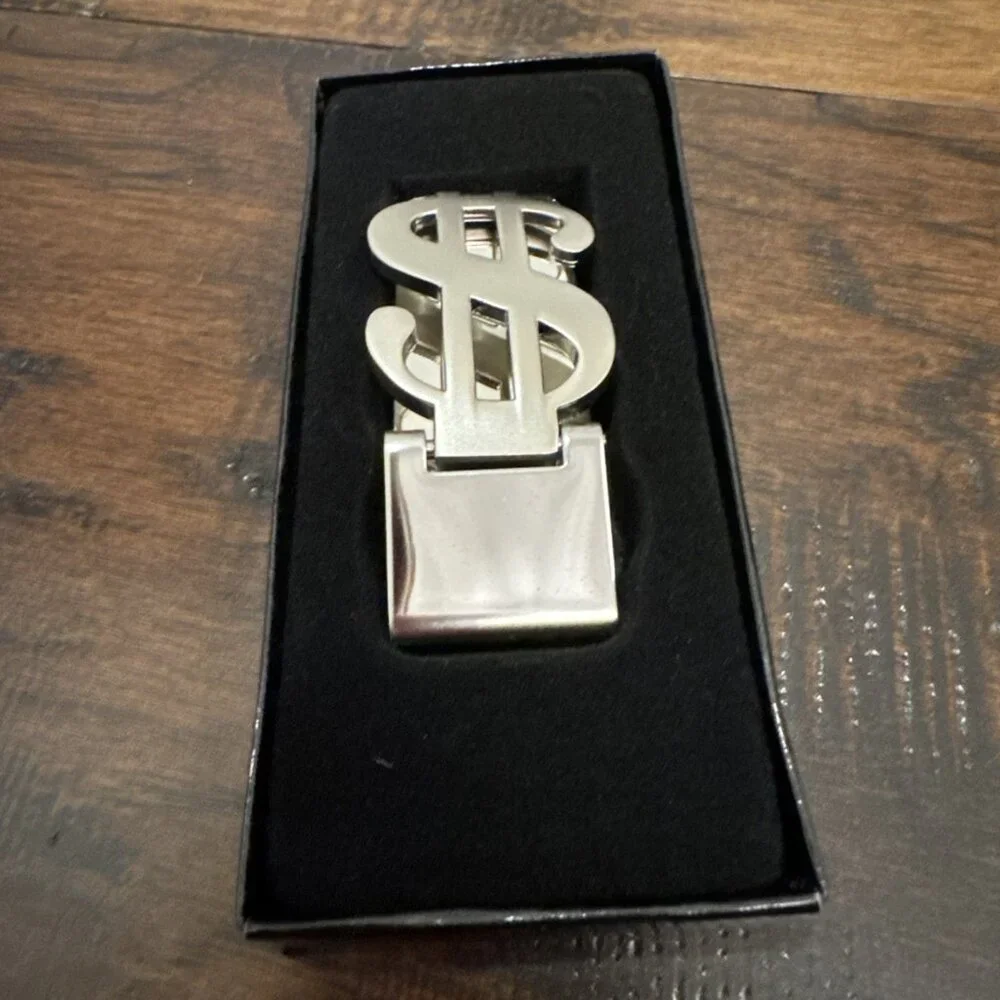 Money Clip Stainless Steel Dollar Sign Wallet Cash Holder - NEW!